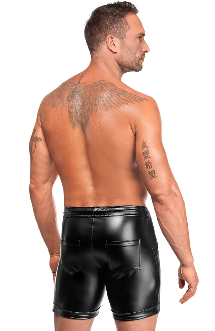 Black Wet Look Shorts - Rogue