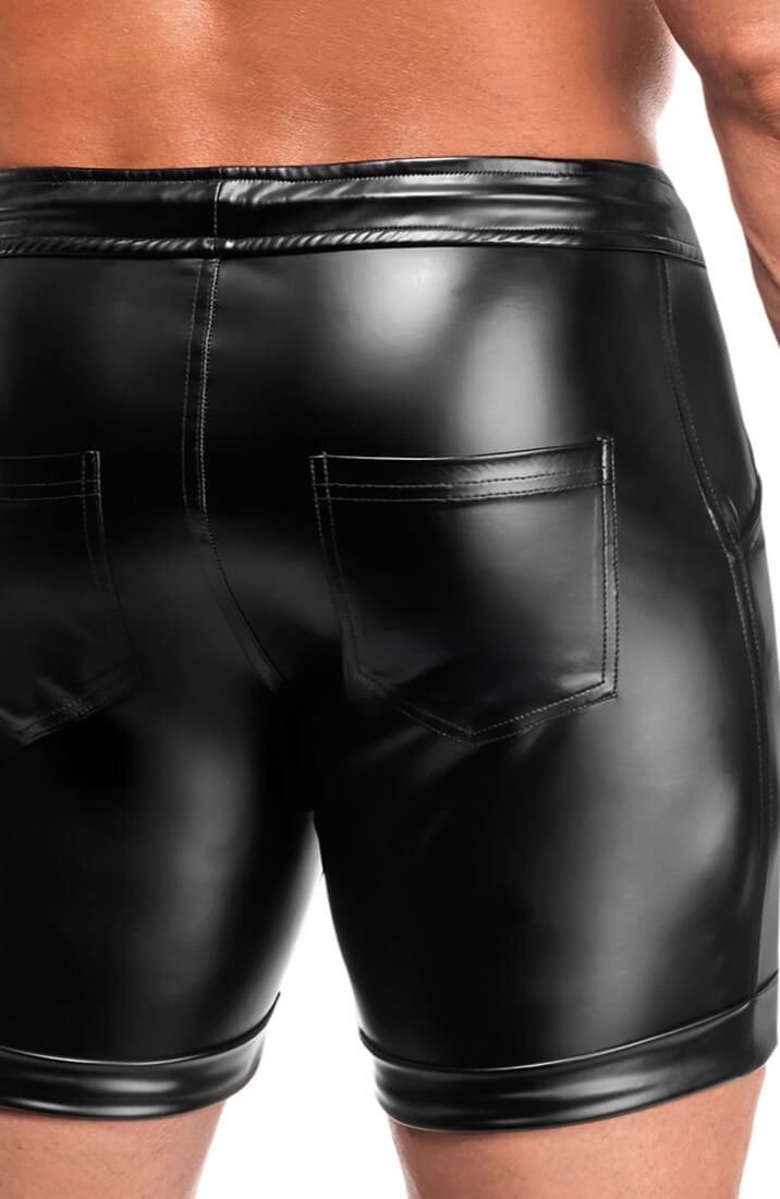 Black Wet Look Shorts - Rogue