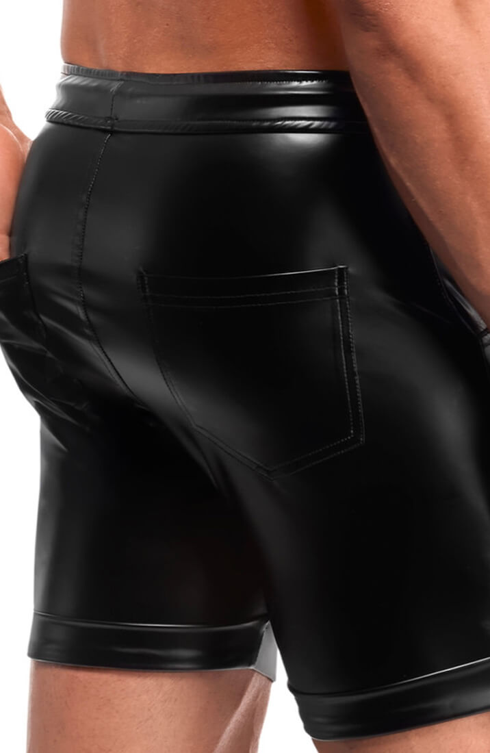 Black Wet Look Shorts - Rogue