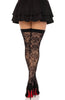 Black wild rose lace thigh highs