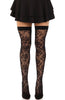 Black wild rose lace thigh highs