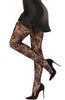 Black wild rose lace tights