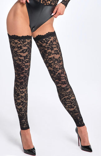 Lace thigh high stockings - footless design