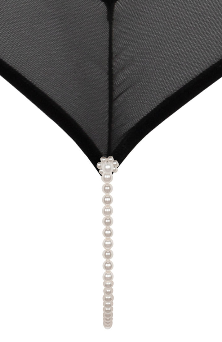 Luxury French lace bodysuit with stimulating single pearl string from COAX Copenhagen