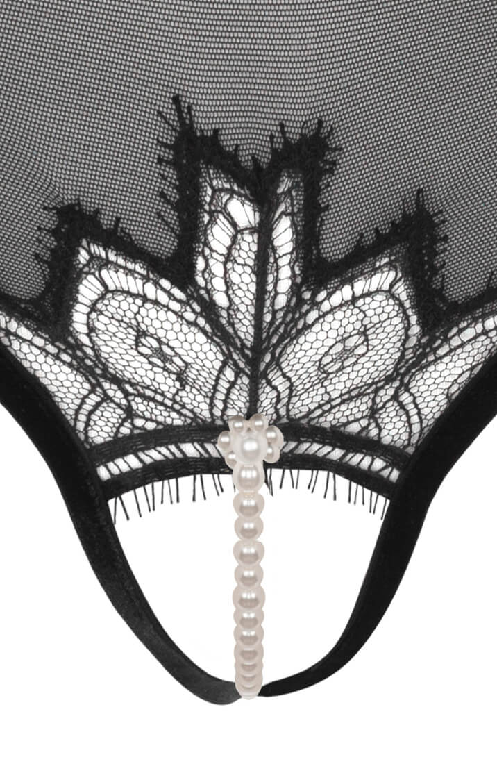 COAX Copenhagen luxury pearl lingerie with stimulating single pearl string