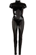 Load image into Gallery viewer, Temptation in every detail - this COAX Copenhagen catsuit blends wet look curves with sheer allure