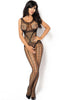 Crotchless dual fence net bodystocking