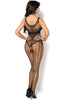 Crotchless dual fence net bodystocking