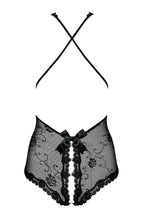 Load image into Gallery viewer, Crotchless lace bodysuit with pearls