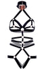 Ultra sexy body harness lingerie with rose gold lock