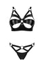 Erotic black cut-out 2 pc lingerie set