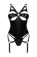 Load image into Gallery viewer, Erotic black cut-out bustier set