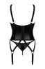 Erotic black cut-out bustier set