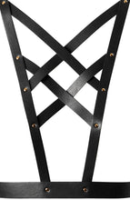 Load image into Gallery viewer, Faux leather Cross-Cleavage Harness