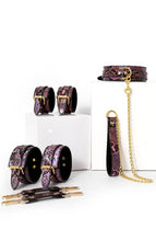 Load image into Gallery viewer, Faux pink &amp; gold reptile BDSM set