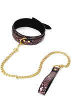 Load image into Gallery viewer, Faux pink &amp; gold reptile BDSM set