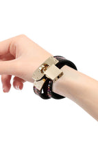 Load image into Gallery viewer, Faux pink &amp; gold reptile collar/bracelet