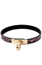 Load image into Gallery viewer, Faux pink &amp; gold reptile collar/bracelet