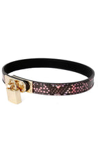 Load image into Gallery viewer, Faux pink &amp; gold reptile collar/bracelet