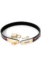 Load image into Gallery viewer, Faux pink &amp; gold reptile collar/bracelet