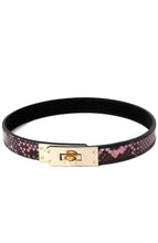 Load image into Gallery viewer, Faux pink &amp; gold reptile collar/bracelet