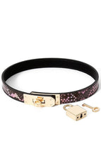 Load image into Gallery viewer, Faux pink &amp; gold reptile collar/bracelet