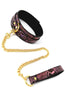 Faux pink & gold reptile collar with leash