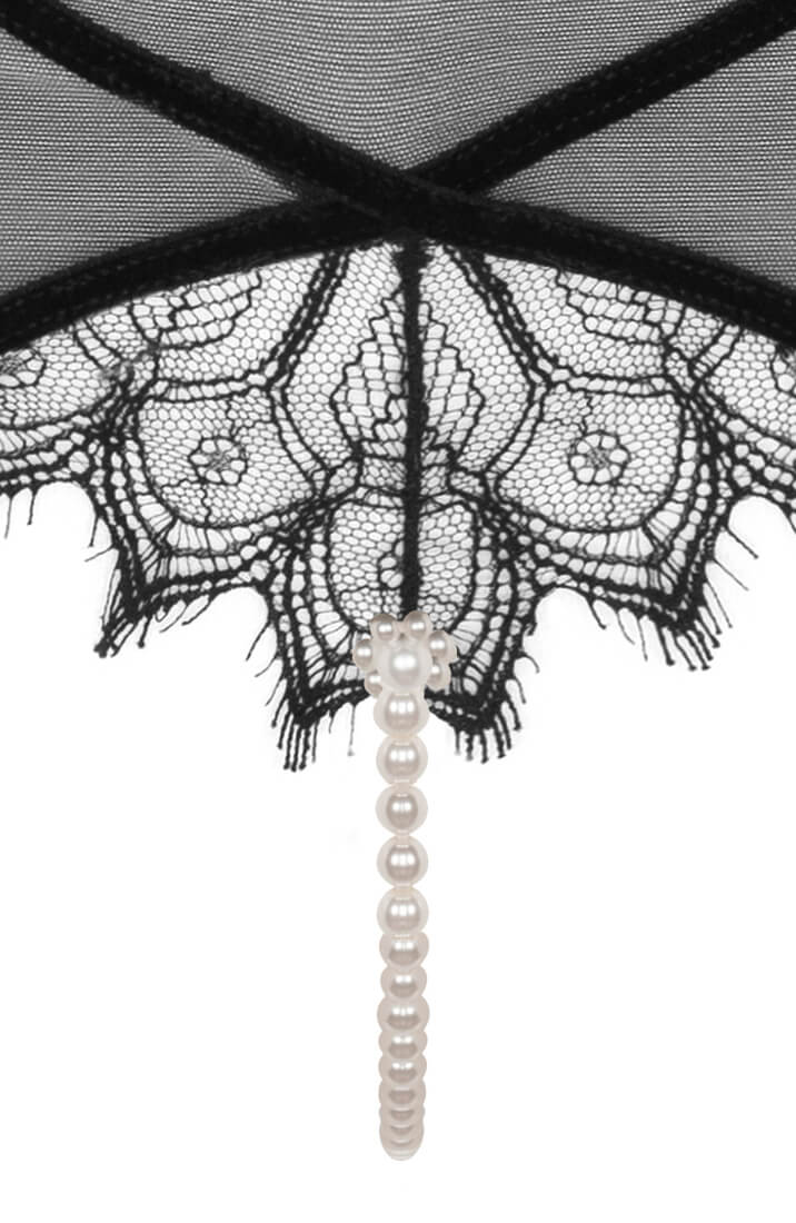 Luxury pearl panties with French Leavers lace and stimulating ivory pearls