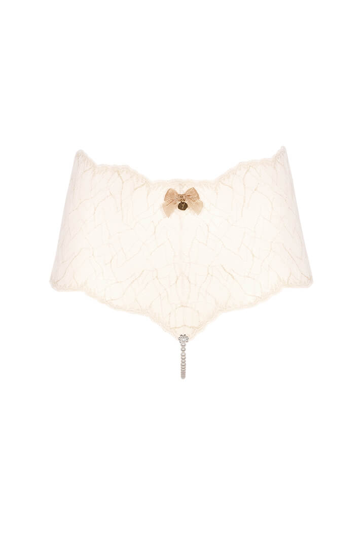 Luxury lingerie ivory lace high-waist panty by COAX Copenhagen