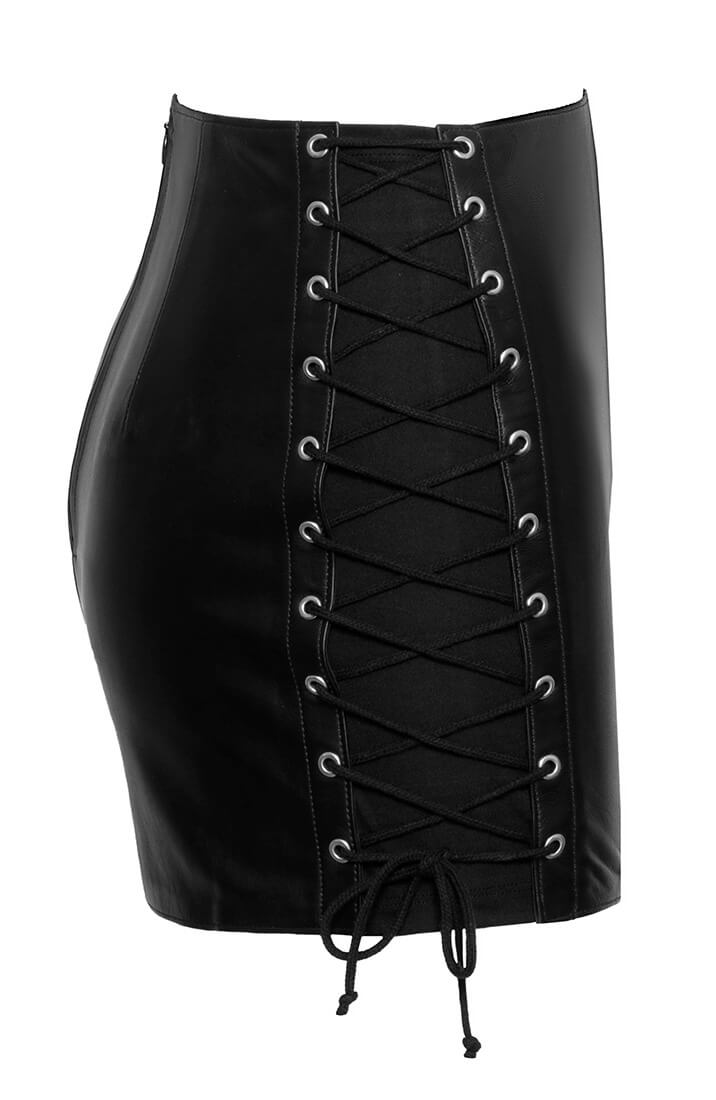 Leather mini skirt