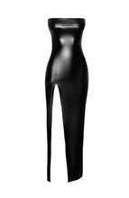 Load image into Gallery viewer, Long wet look dress with slit