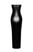 Load image into Gallery viewer, Long wet look dress with slit