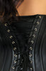 Corset back view with lace-up detailing on white background