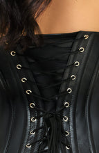 Load image into Gallery viewer, Corset back view with lace-up detailing on white background