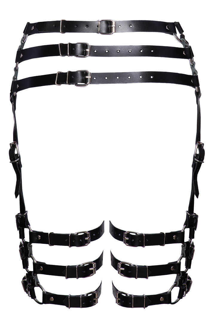 Real leather thigh harness for bedroom play or event wear