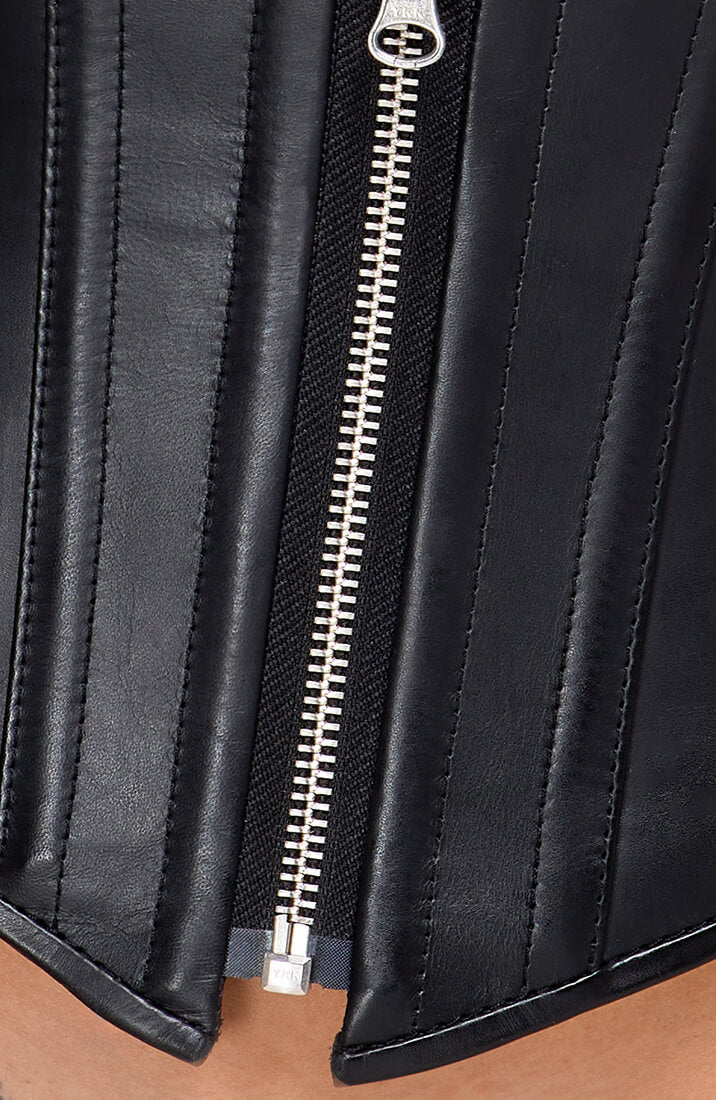 Underbust leather cincher for boudoir or fetish wear styling