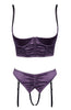 Purple satin lingerie set