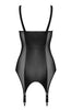 Leather suspender bustier