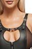 Leather suspender bustier