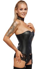 Load image into Gallery viewer, Leather suspender corset