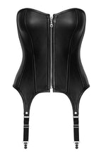 Load image into Gallery viewer, Leather suspender corset