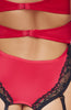 Red crotchless bodysuit lingerie