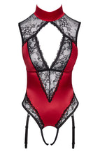 Load image into Gallery viewer, Red crotchless bodysuit lingerie