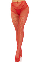 Load image into Gallery viewer, Red crotchless tights with hearts