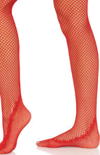 Load image into Gallery viewer, Red crotchless tights with hearts