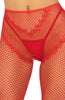 Red crotchless tights with hearts