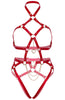 Ultra sexy Red faux leather body harness