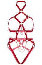 Load image into Gallery viewer, Ultra sexy Red faux leather body harness