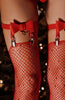 Red faux leather thigh high garter