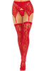 Red lace thigh highs & garterbelt